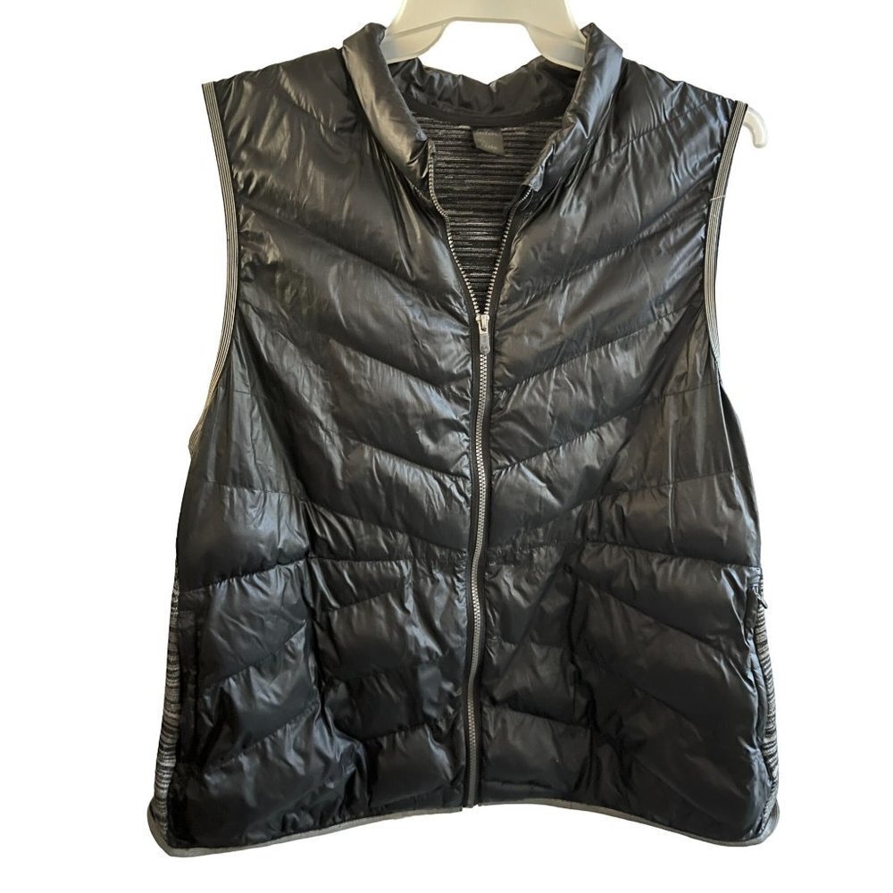AVE Leisure Black Grey Puffer‎ Jacket Vest Womens 22-24